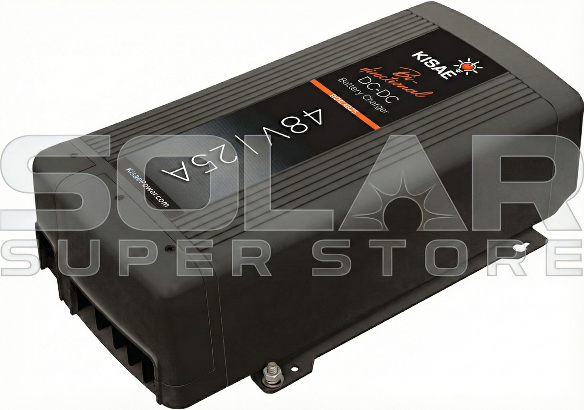Kisae BDC4825 — 48V 25A (1440W) Dual Input DC-DC Charger (80A Solar + Alternator)