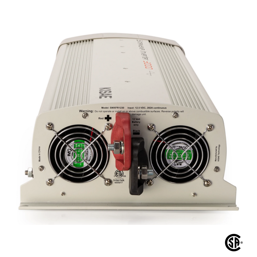 Kisae 12V 3000W Sine Wave Inverter with Transfer Switch | CSA Certified | SWXFR1230