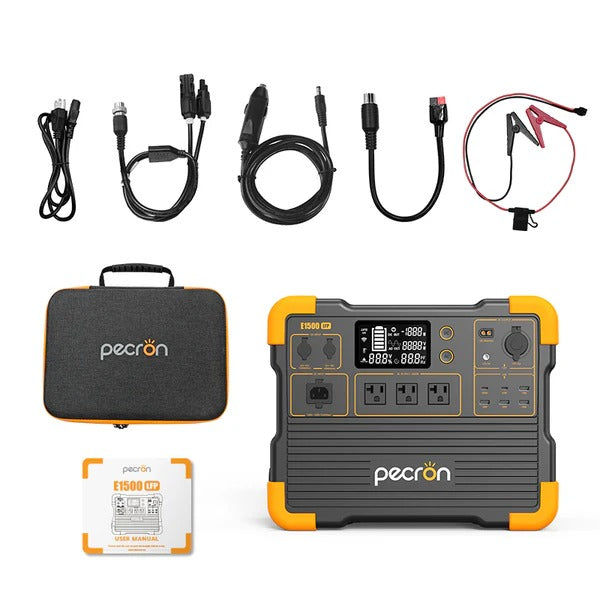 Pecron Portable Power Station | 2200W Inverter | 1536Wh Battery Storage | 700W +100W PV Input