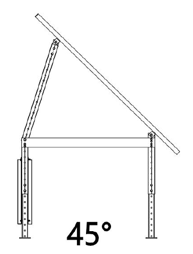SunDale Canada Ground Mount - Adjustable & Compact Ground Mount for 45" Wide Solar Panel