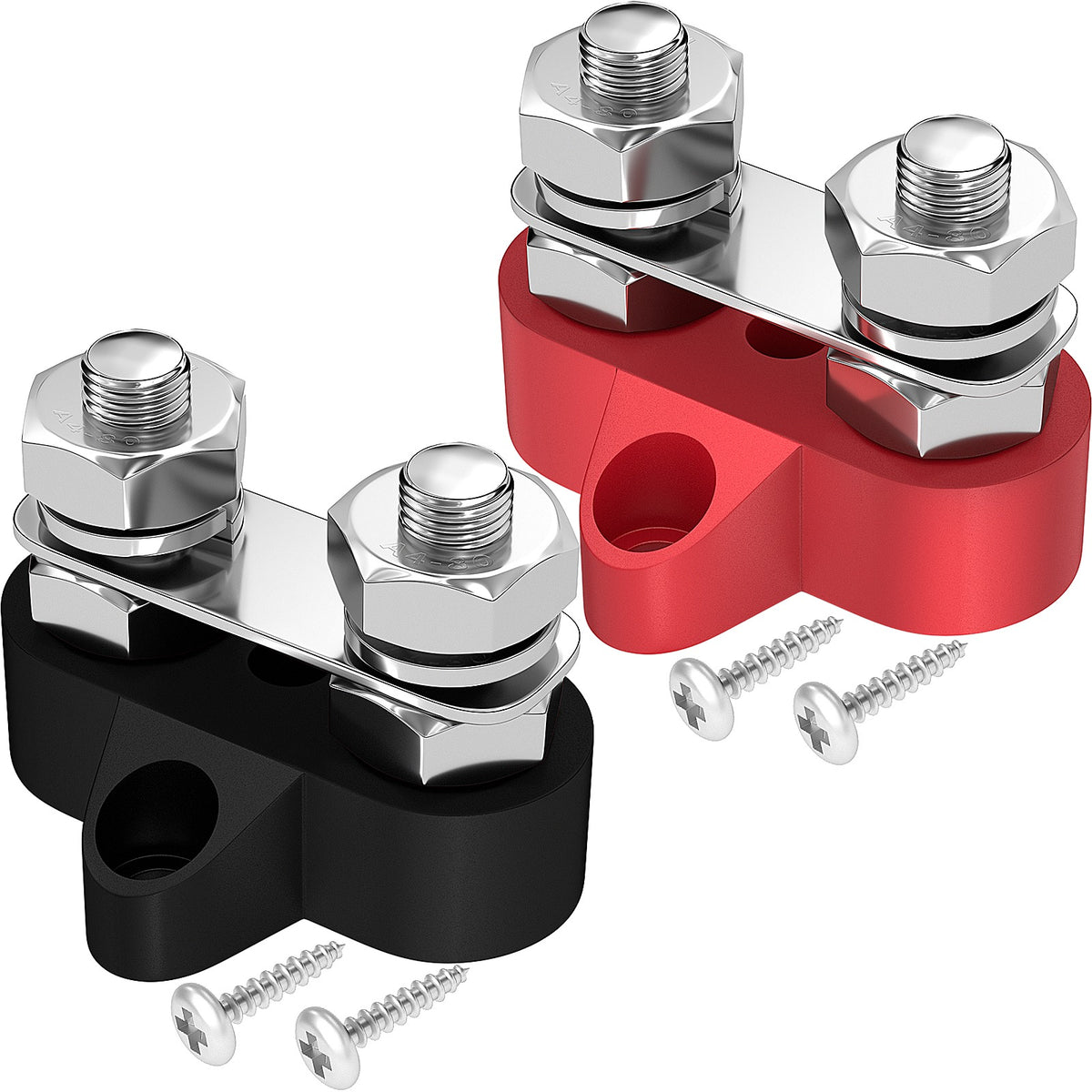 Barre omnibus SSS-BUSBAR-250A avec 4 goujons M8 et 3 vis n°10 12 V-48 V