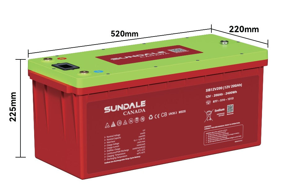 SunDale Canada Sodium-Ion Battery — 12V 200Ah