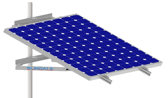 Support de poteau robuste SunDale Canada – Panneaux solaires jusqu'à 45 po de large et diamètre de poteau entre 2,2 po et 11 po