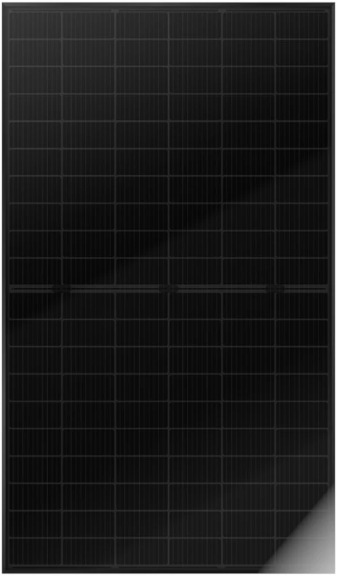 JA Solar JAM60D41-495/LB 495W black bifacial solar panel, front view