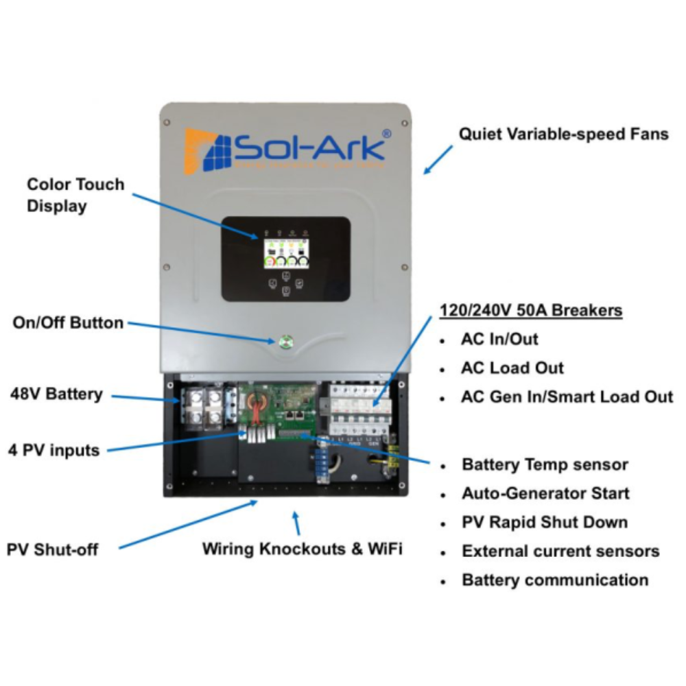 SOL-ARK SA-12K 120/240/208V Solar Inverter Charger – Solar Super Store