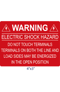 SSL-11-203 Electric Shock Hazard Safety Label