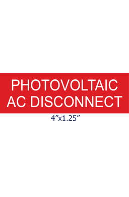 SSP-142 Photovoltaic AC Disconnect Placard/Lamacoid