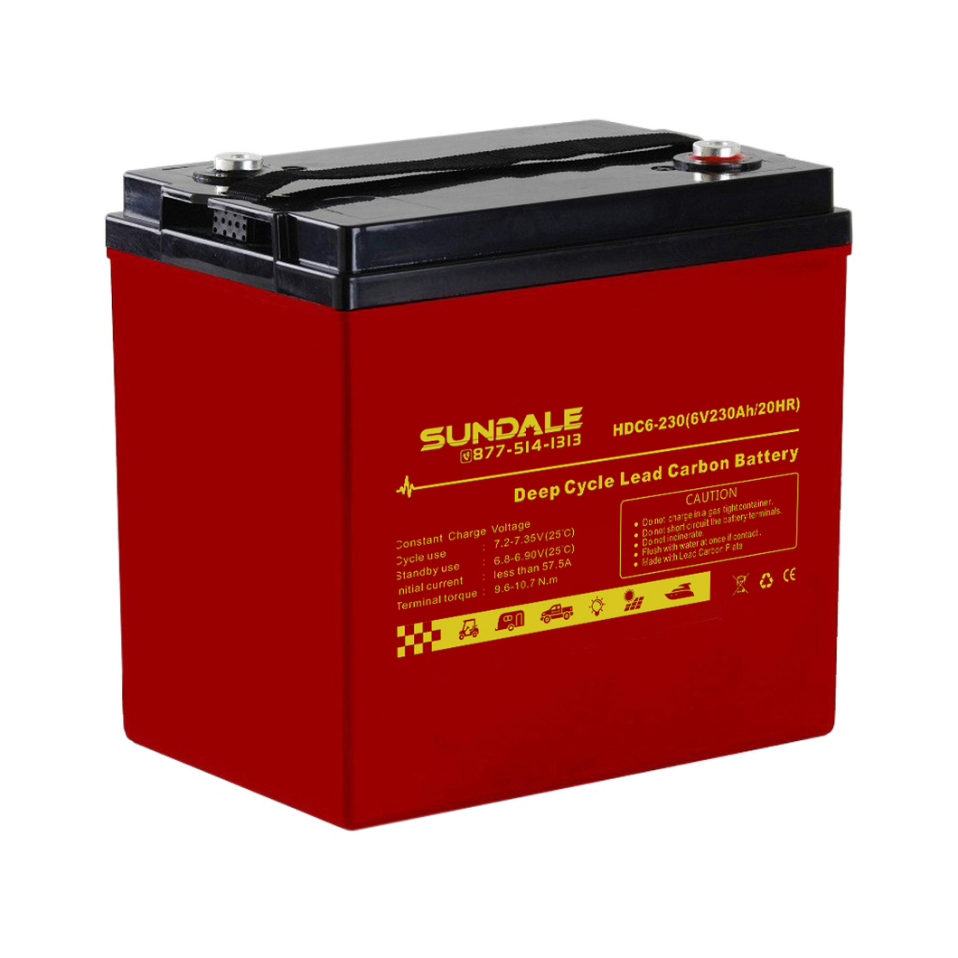 SD-HDC6-230 230AH 6 Volt Group GC2 Lead Carbon Battery 2 Yr/Wa