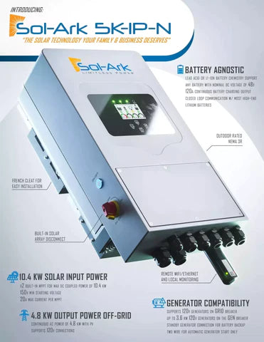 Onduleur solaire monophasé SOL-ARK 5 kW 120 V
