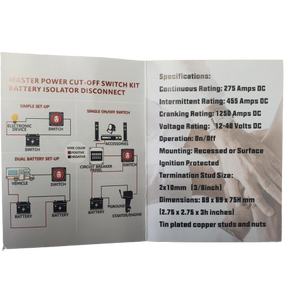 12/24/36/48 VDC Battery Disconnect Switch - 275 Amps