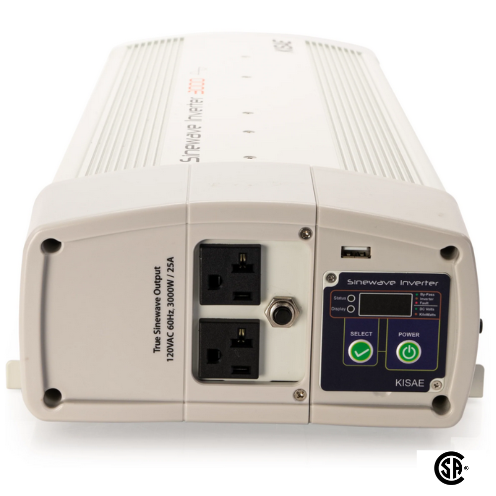 Kisae 12V 3000W Sine Wave Inverter with Transfer Switch | CSA Certified | SWXFR1230