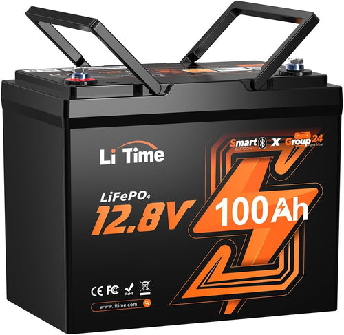 LiTime 12V 100Ah Group 24 Smart LiFePO4 Battery – Now Available in Canada