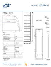 Load image into Gallery viewer, Lumera 140W Ultra Slim Bifacial Solar Module Black Frame