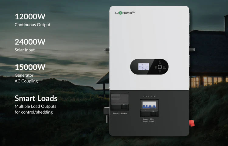Onduleur hybride LuxpowerTek 12 kW, entrée PV 18 kW