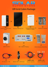 Load image into Gallery viewer, Off-Grid Cabin Package 5kW Inverter | 4kW Solar | 10.2kW LiFePO4 Battery Solar Package / Kit