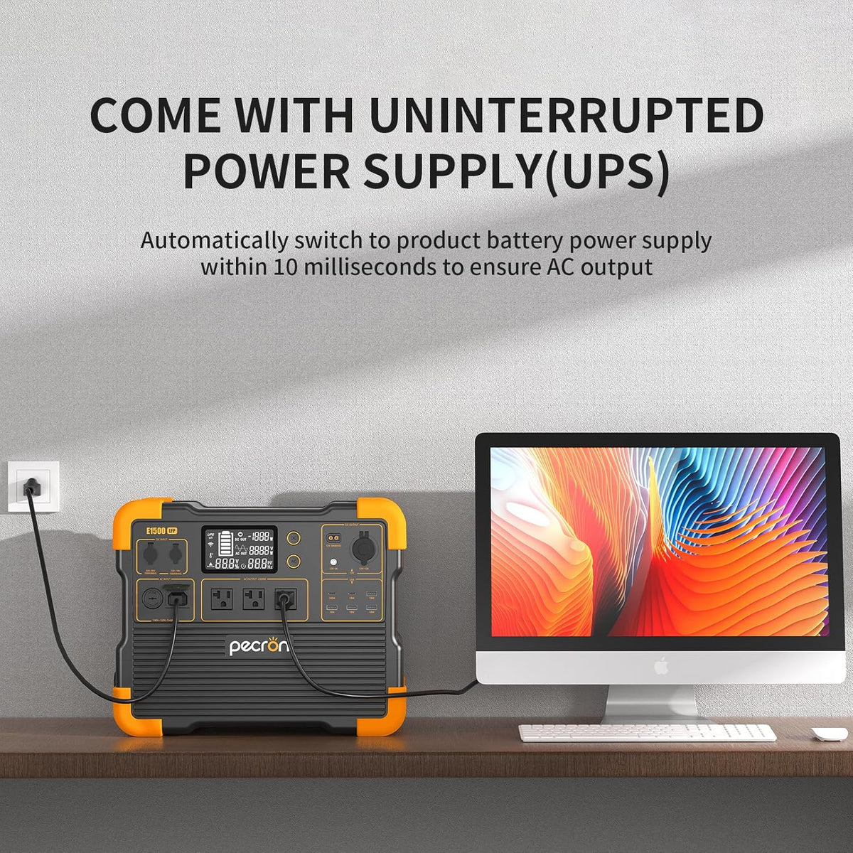 Pecron Portable Power Station | 2200W Inverter | 1536Wh Battery Storage | 700W +100W PV Input