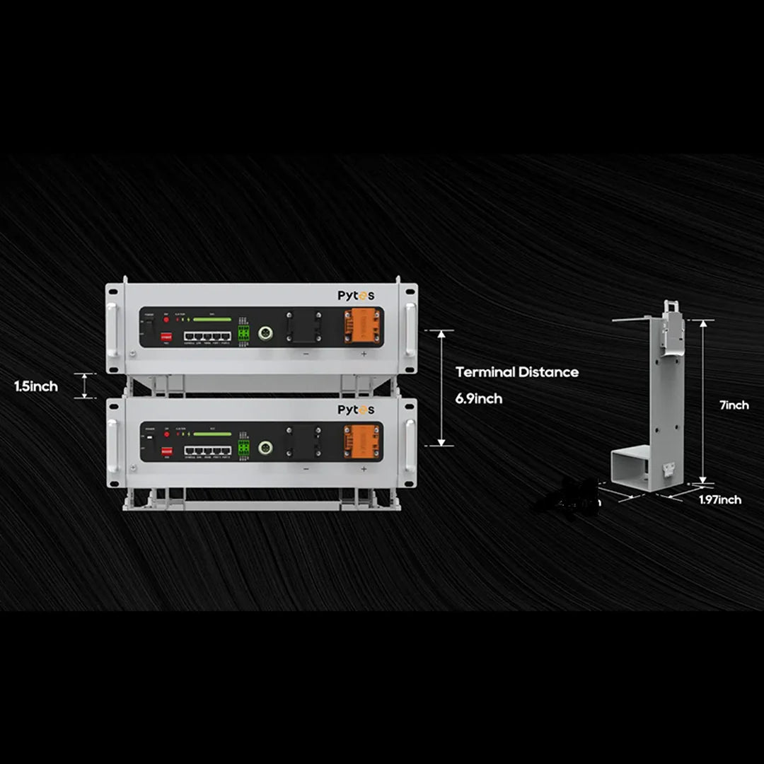 PYTES Brackets for 48100-V5 LFP Battery | Server Rack Battery Brackets ...