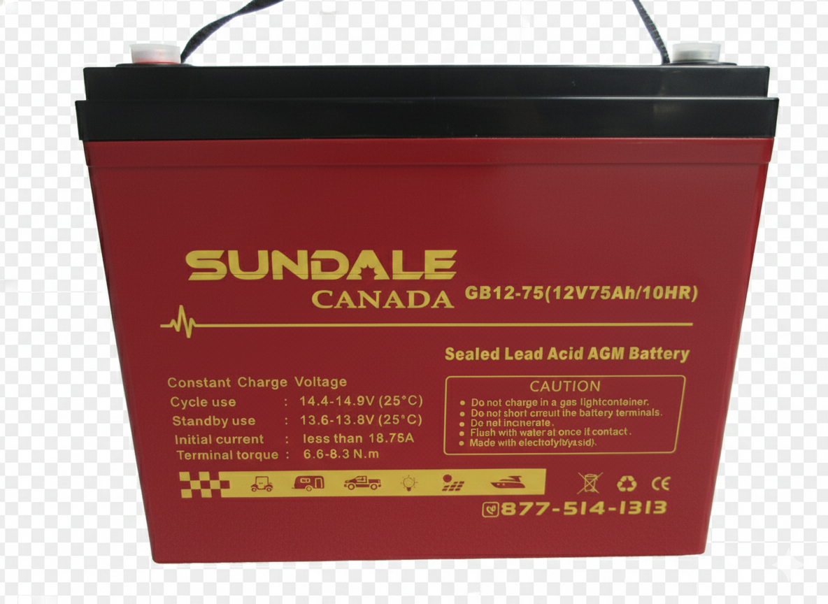 Batterie AGM SunDale Canada 12 V x 75 Ah format G24
