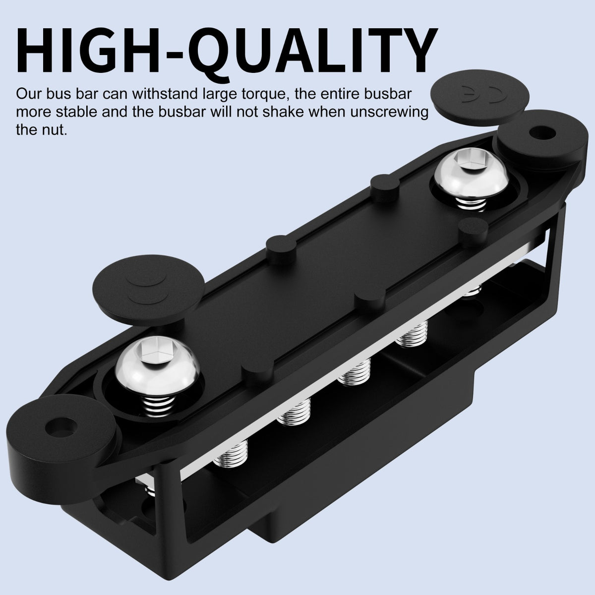 Barre omnibus SSS-BUSBAR-250A avec 4 goujons M8 et 3 vis n°10 12 V-48 V