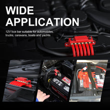 Load image into Gallery viewer, SunDale Canada 600A Power Busbar Kit – Black &amp; Red, 6-Pole (M10) with Protective Covers