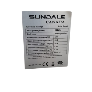 SunDale Canada Portable Glass Rigid 200W Solar Panel