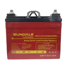 Load image into Gallery viewer, SunDale Canada 12V x 30AH Lead Carbon Battery