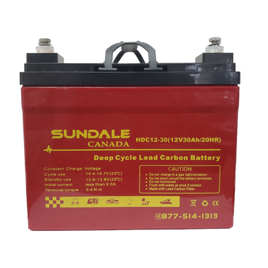 SunDale Canada 12V x 30AH Lead Carbon Battery