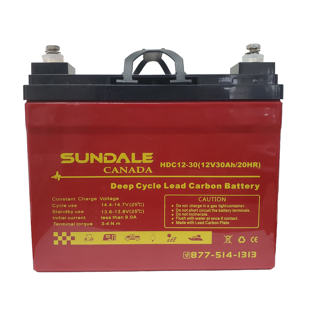 SunDale Canada 12V x 30AH Lead Carbon Battery