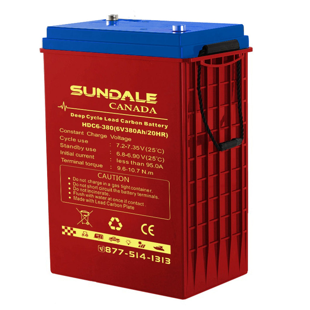 SunDale Canada 6V x 380AH Lead Carbon Battery, Group L16