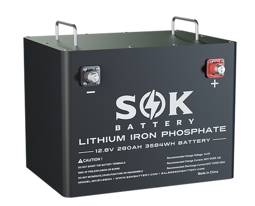 SOK 12V - 280 AH.   Lithium Iron Phosphate Heated