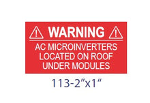 Load image into Gallery viewer, SSP-113 PV Microinverter Safety Placard/Lamacoid