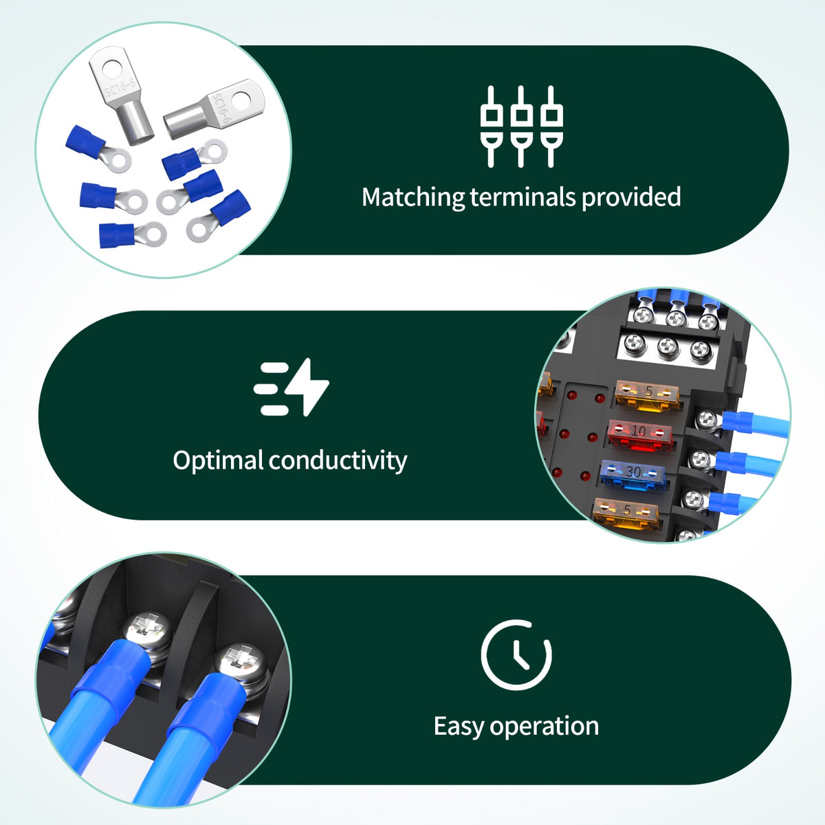 Solar Super Store 12-Way Marine Fuse Box – Blade Fuse Holder with Protective Cover