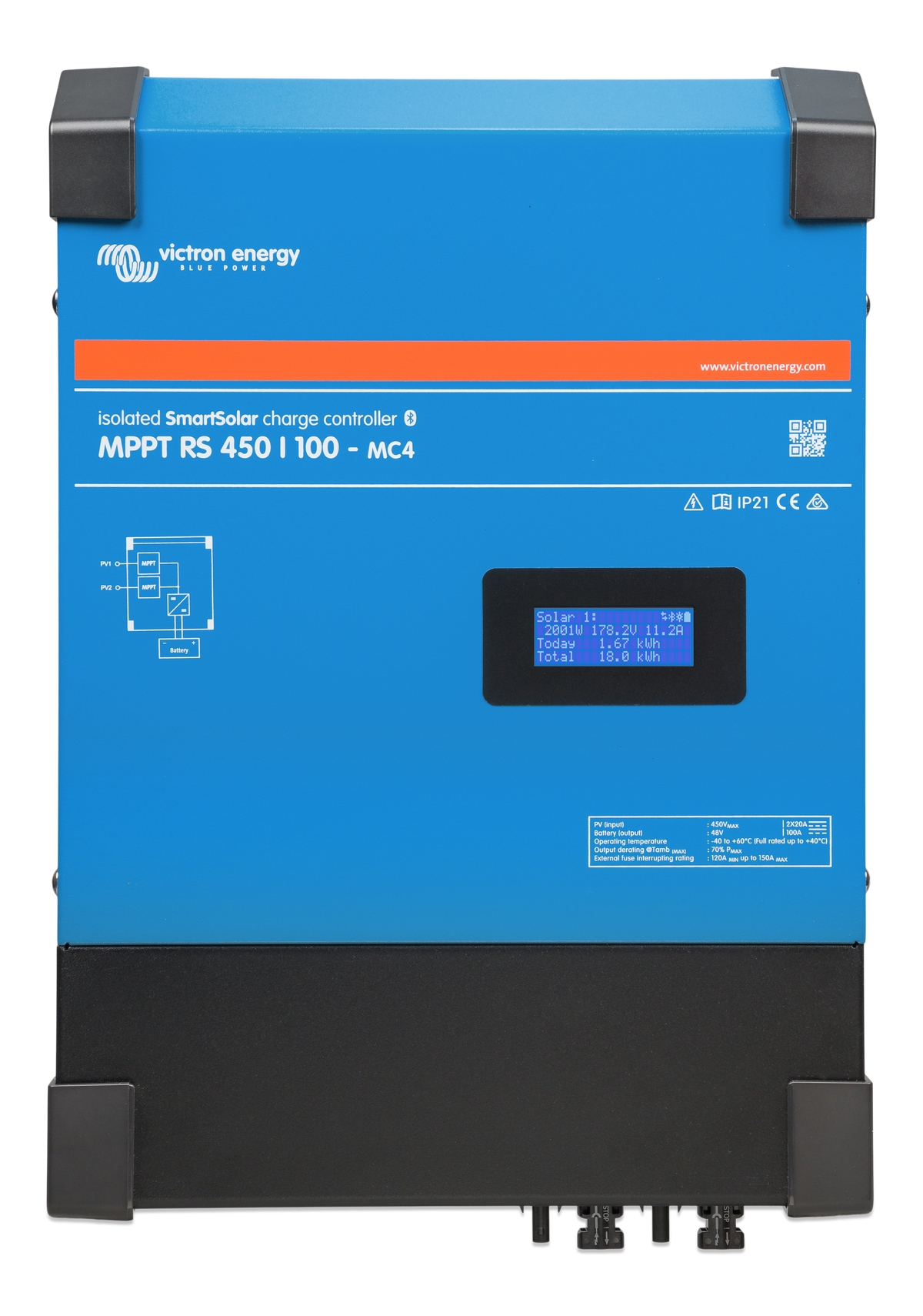 Victron SmartSolar MPPT RS 450/100-MC4 front