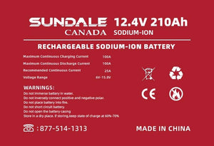 SunDale Canada 12V x 210Ah Sodium-Ion Battery