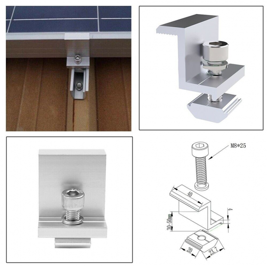 Corigy End Clamp 40mm Silver with Hardware