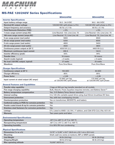 Magnum MS4448PAE Parallel Pure sine Inverter/Charger