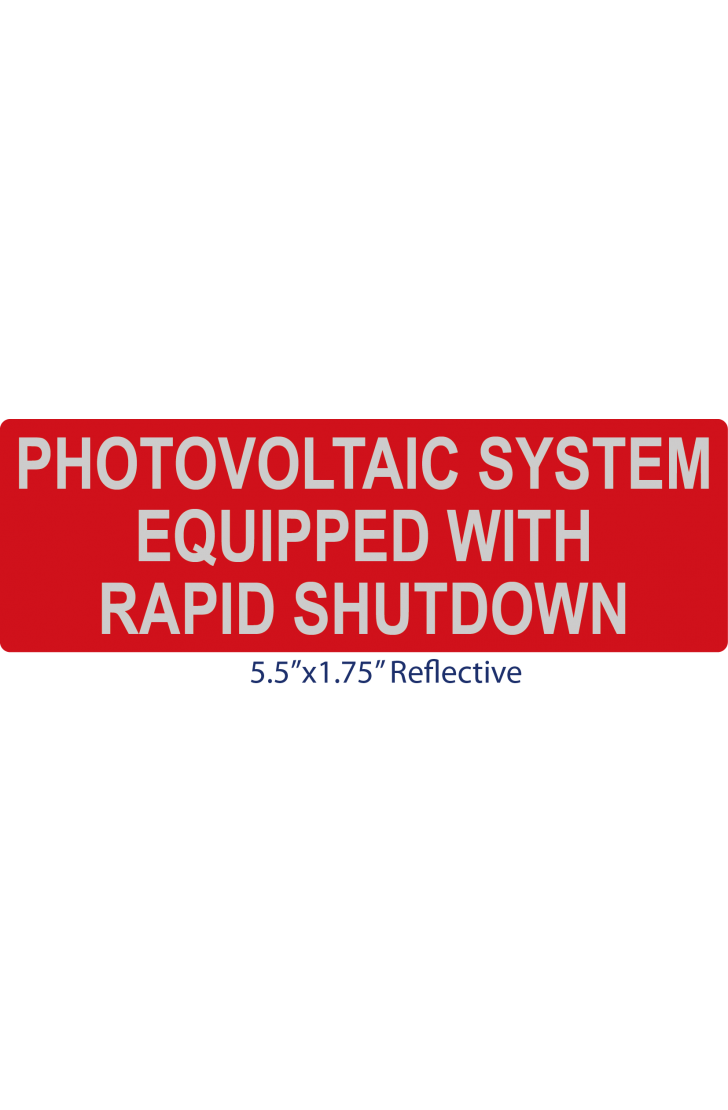 SSL-14-201 PV System Rapid Shutdown Safety Label
