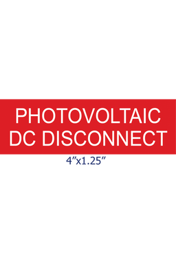 SSP-143 PHOTOVOLTAIC DC DISCONNECT Placard/Lamacoid