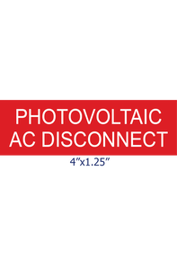 SSP-142 Photovoltaic AC Disconnect Placard/Lamacoid
