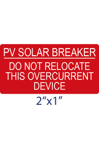 SSL-11-242 PV Solar Breaker Safety Label