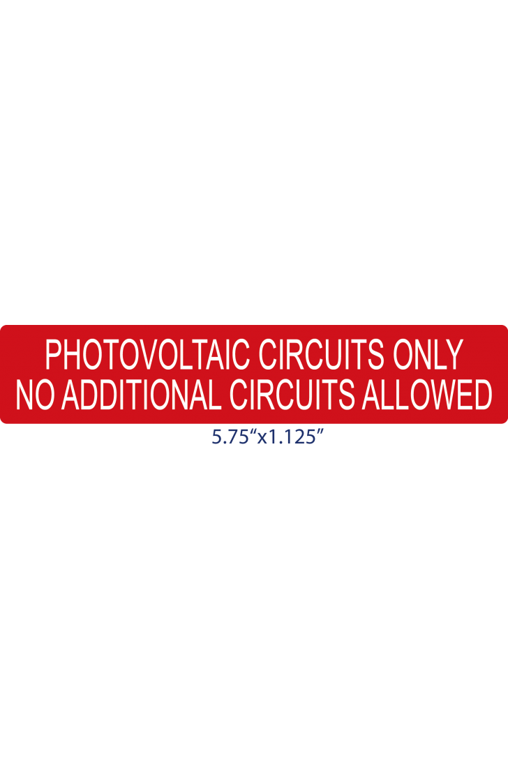 SSL-11-272 PV CIRCUITS ONLY Safety Label