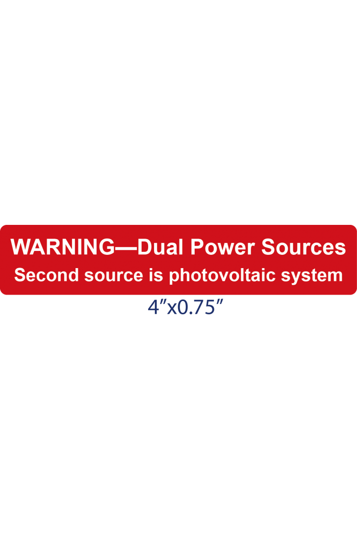 SSL-11-256 Dual Power Sources Safety Label