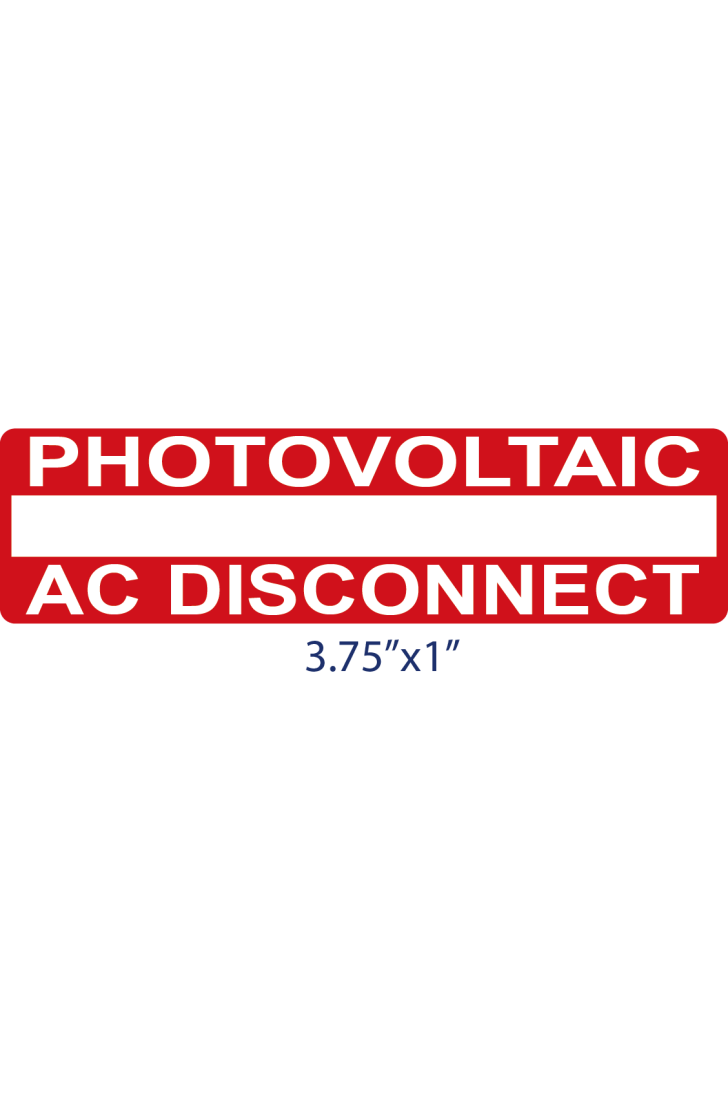 SSL-22-217 Photovoltaic AC Disconnect Safety Label