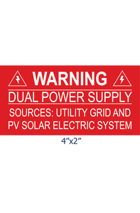 SSP-160 Dual Power Supply Safety Placard/Lamacoid