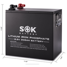 Charger l&#39;image dans la galerie, Batterie LiFePo4 métallique SOK SK12V206 12 V 206 Ah